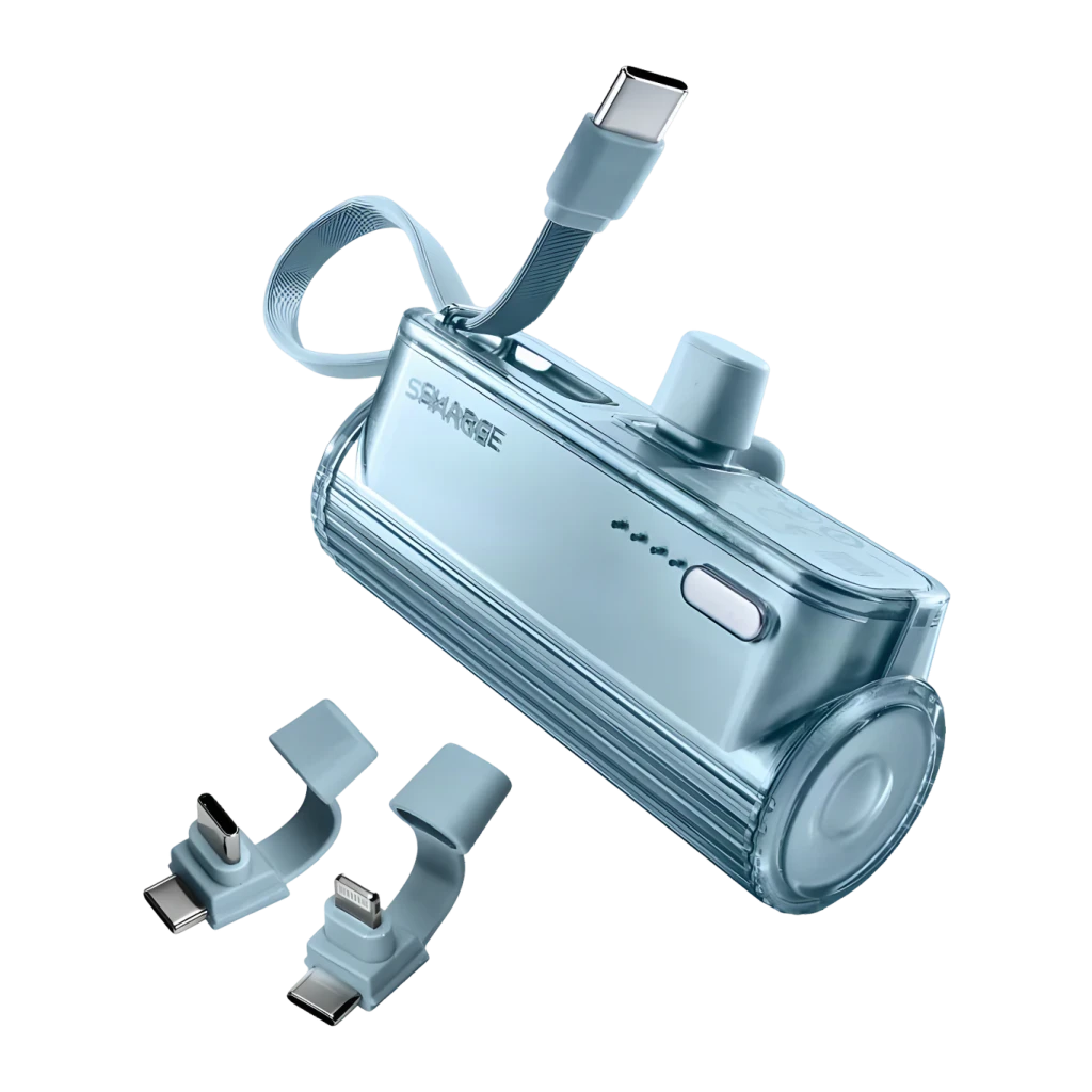 Sharge Flow Mini Azul con cable integrado 5000mAh 22,5W USB-C Power Bank