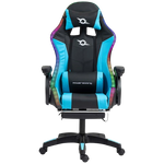 PowerGaming LED RGB Silla Reposapiés Negro plus Azul #azul