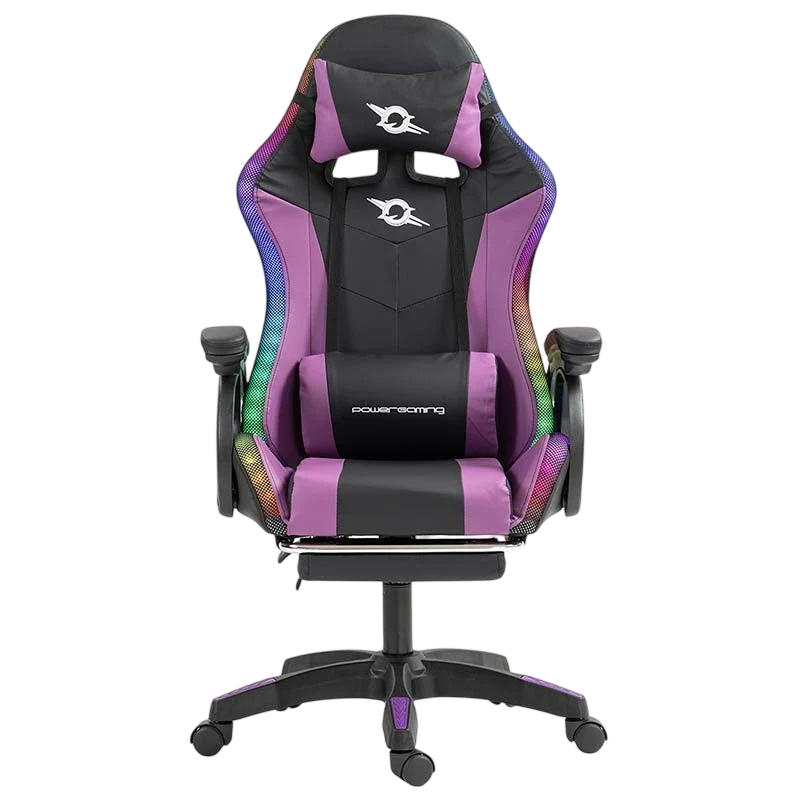 PowerGaming LED RGB Silla Reposapiés Negro plus Lila #lila