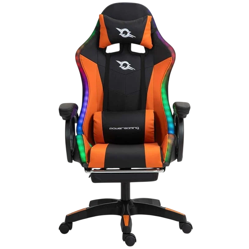 PowerGaming LED RGB Silla Reposapiés Negro plus Naranja #naranja