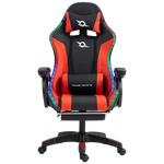 PowerGaming LED RGB Silla 7 puntos Masaje Reposapiés Negro plus Rojo #rojo