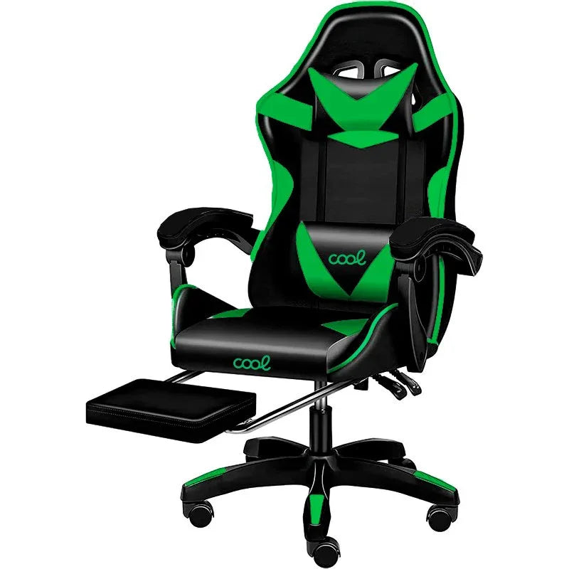 Sillón Gaming Premium COOL Rest Negro-Verde (Reposapiés) - PixelPlaza