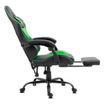 Sillón Gaming Premium COOL Rest Negro-Verde (Reposapiés) - PixelPlaza