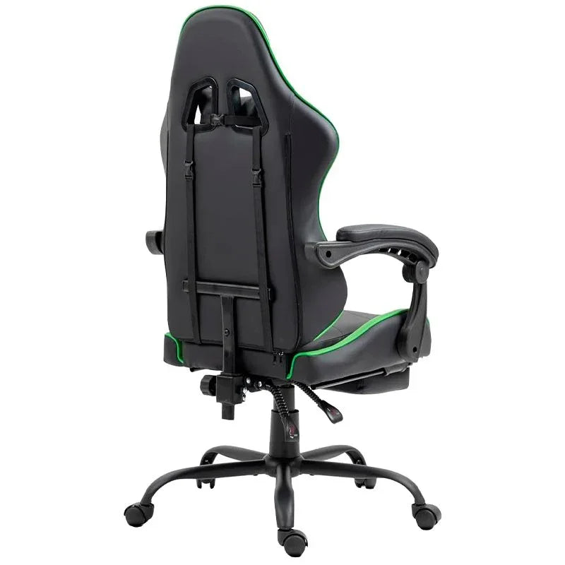 Sillón Gaming Premium COOL Rest Negro-Verde (Reposapiés) - PixelPlaza
