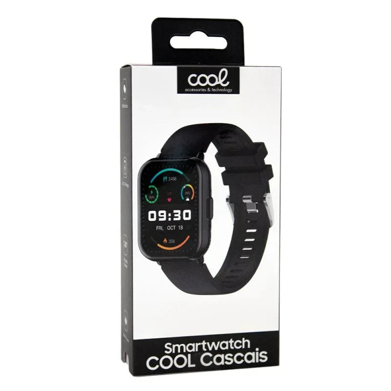 Smartwatch COOL Cascais Silicona Negro (Llamadas, Salud, Deporte) - PixelPlaza