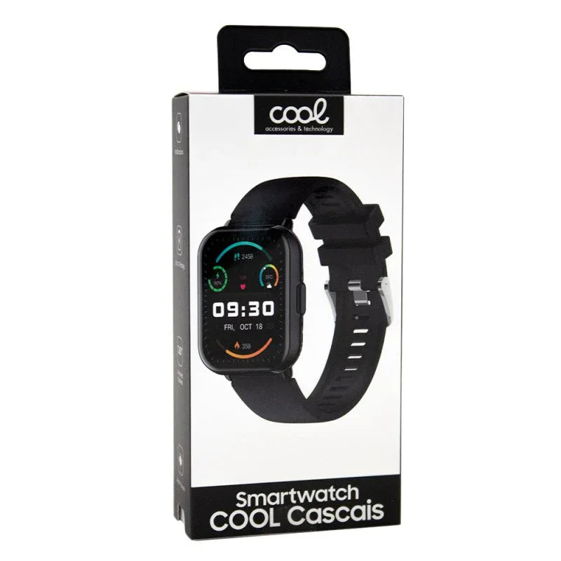Smartwatch COOL Cascais Silicona Negro (Llamadas, Salud, Deporte) - PixelPlaza
