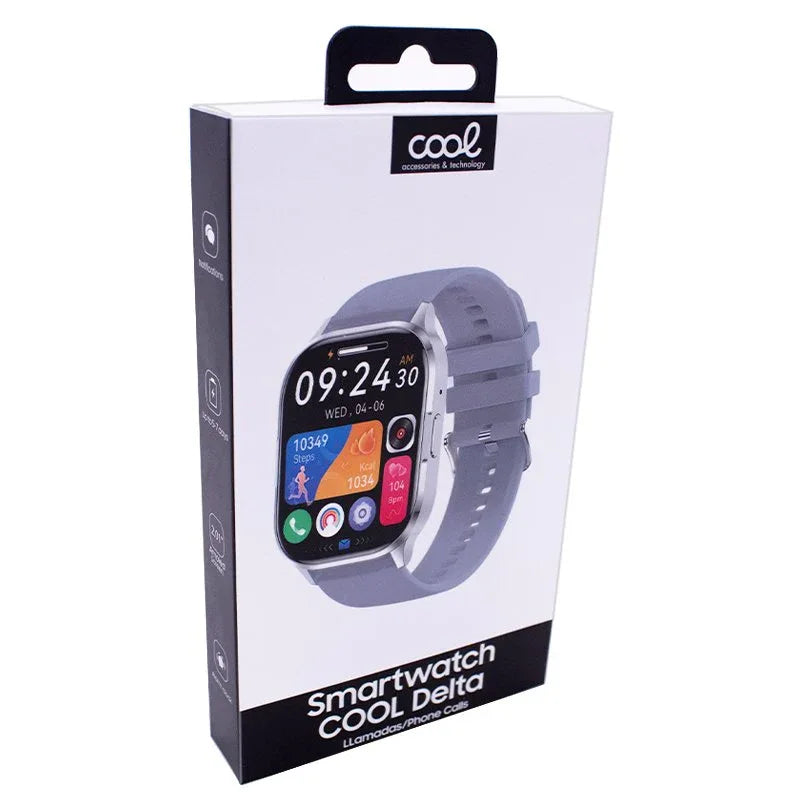 Smartwatch COOL Delta Silicona Gris (Amoled, Llamadas, Salud, Deporte) - PixelPlaza