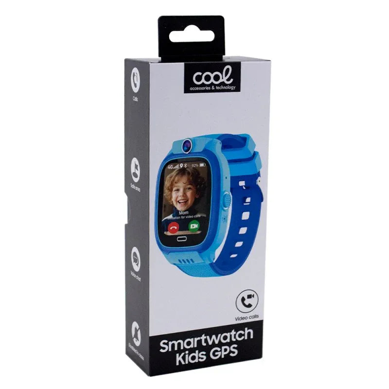 Smartwatch COOL Kids 4G GPS Silicona Azul (Localización, Videollamadas, SIM) - PixelPlaza