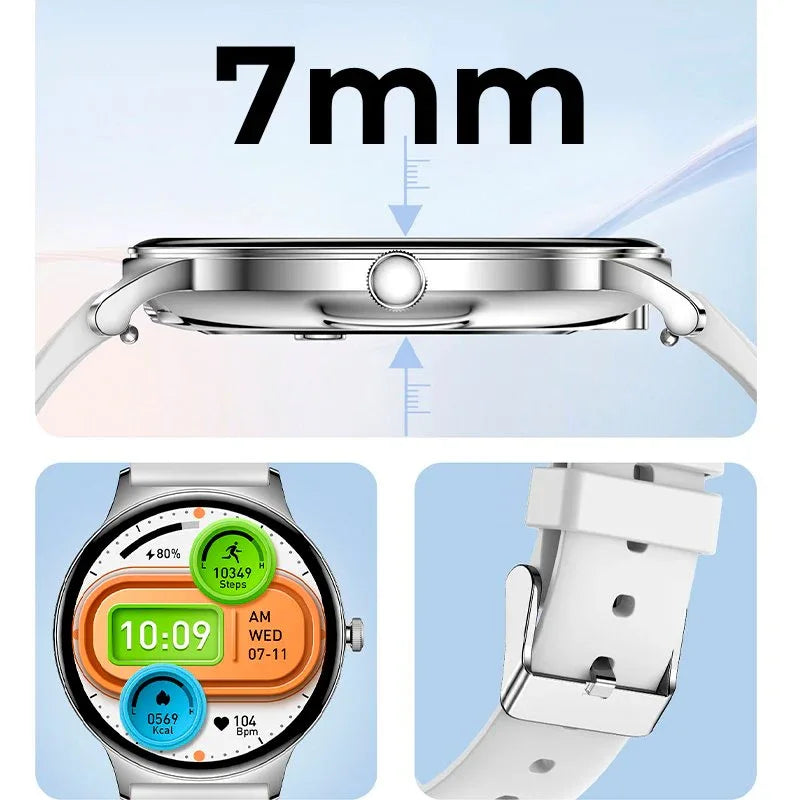 Smartwatch COOL Ultrathin + 2 Correas (Amoled, Llamadas, Ultrafino) Gris - PixelPlaza