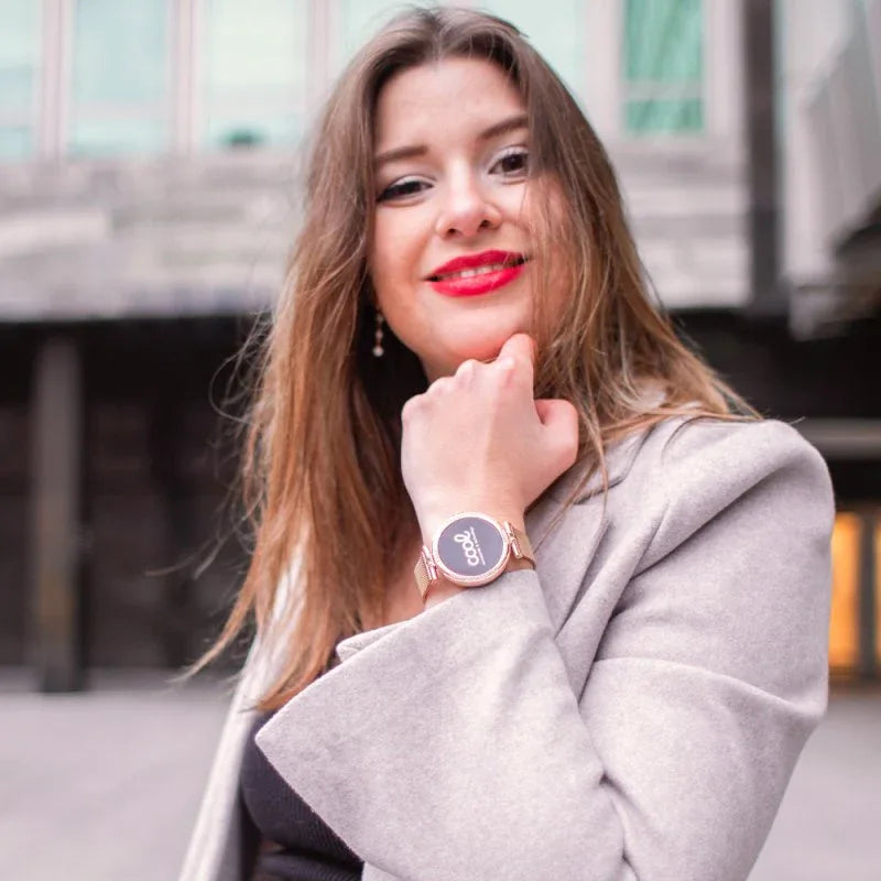 Smartwatch Pantalla Amoled COOL Mónaco + 2 Correas (Llamadas, Salud) Rose Gold - PixelPlaza