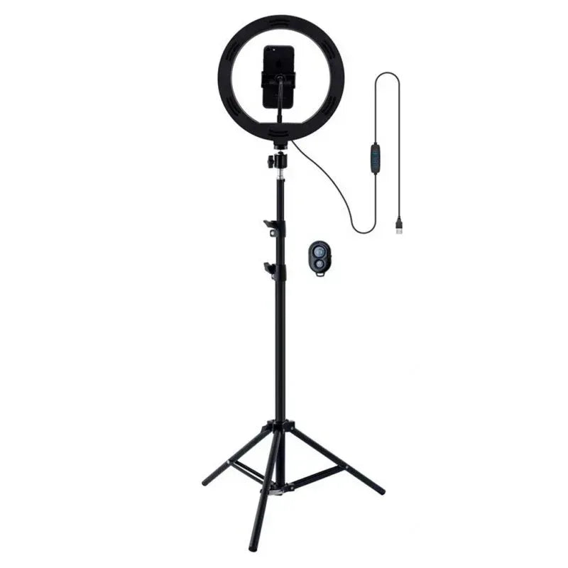 Soporte Trípode (180 cm) Aro de Luz LED COOL + Mando Bluetooth - PixelPlaza