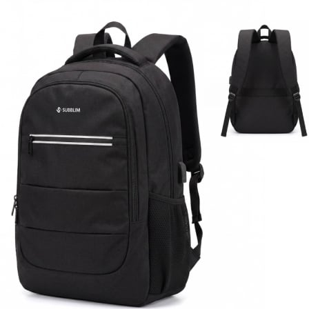 Mochila Subblim City Plus 26L Backpack para Portátiles hasta 16"/ Puerto USB/ Repelente al agua/ Reflectante/ Cinta para