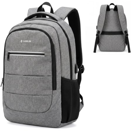 Mochila Subblim City Plus 26L Backpack para Portátiles hasta 16"/ Puerto USB/ Repelente al agua/ Reflectante/ Cinta para