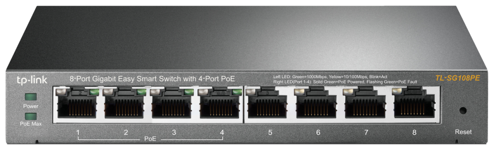 Switch 8 puertos tp - link tl - sg108pe easy