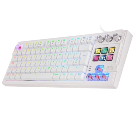 Teclado Gaming Mecánico Mars Gaming MK MASTER Switch Rojo Incluye SmartDeck Blanco detalle #blanco