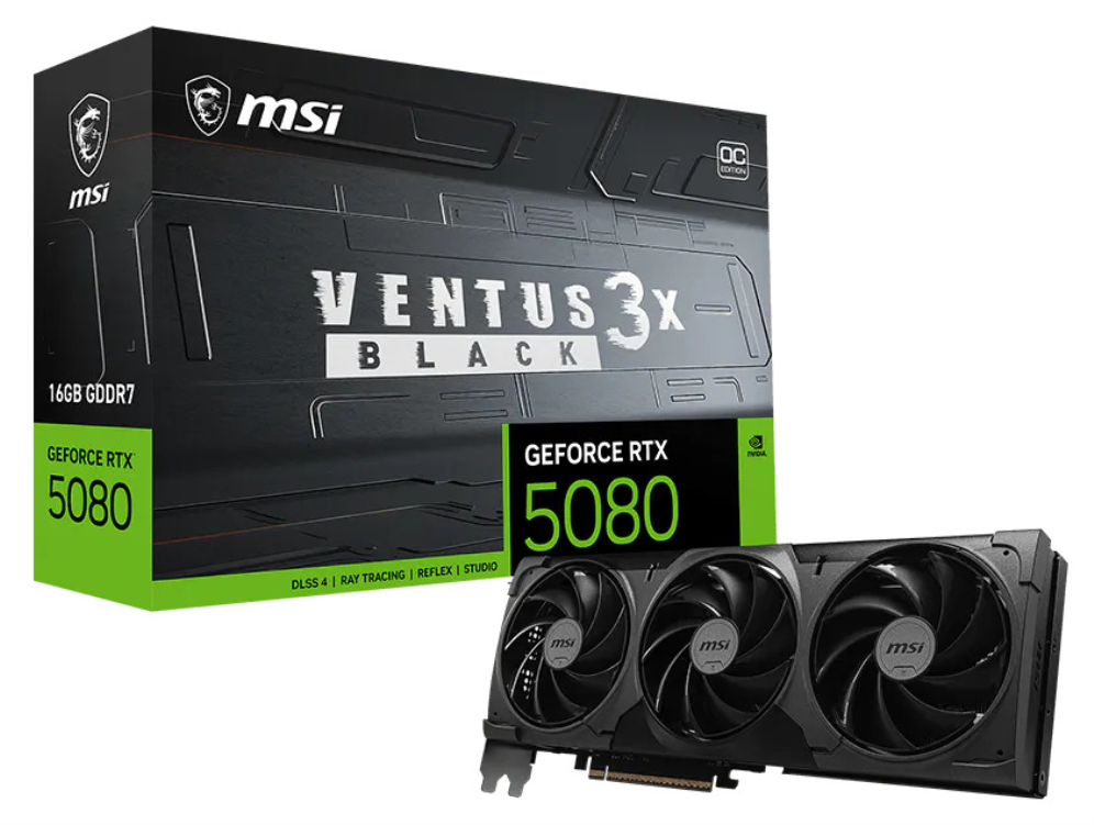 Tarjeta gráfica MSI geforce RTX 5080 16g ventus 3x oc black