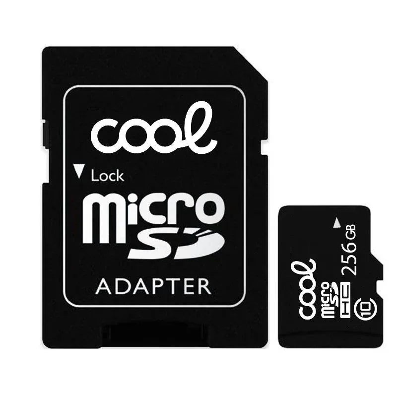 Tarjeta Memoria Micro SD con Adaptador x256 GB COOL (Clase 10) - PixelPlaza