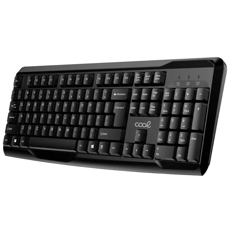 Teclado Office Inalámbrico PC Kit + Ratón COOL Enter Negro (Español) - PixelPlaza