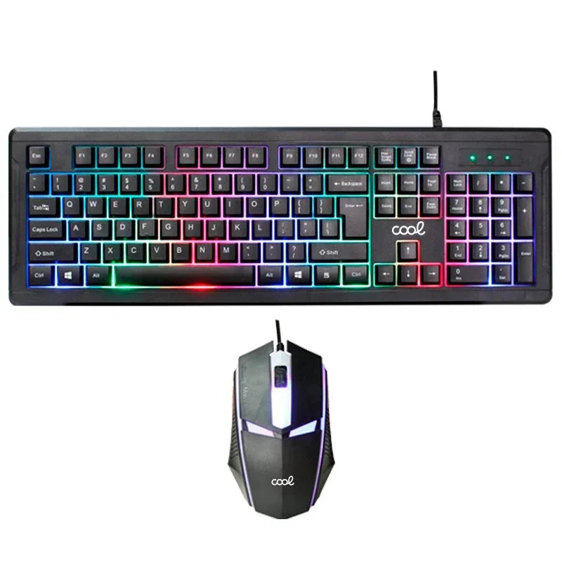 Teclado PC Gaming Cable USB KIT + Ratón COOL Florida (Español) - PixelPlaza