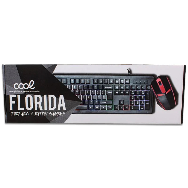 Teclado PC Gaming Cable USB KIT + Ratón COOL Florida (Español) - PixelPlaza