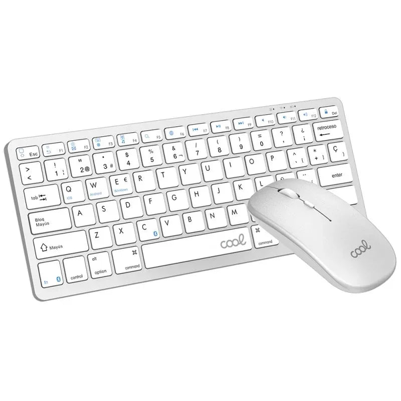 Teclado y Ratón Bluetooth PC / Tablet COOL Mobility Blanco (Español) - PixelPlaza