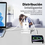 Cargador de Pared GaN Tech One Tech TEC2245/ 1xUSB Tipo-C/ 1xUSB/ 45W