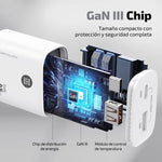 Cargador de Pared GaN Tech One Tech TEC2245/ 1xUSB Tipo-C/ 1xUSB/ 45W