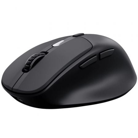 Ratón Ergonómico Inalámbrico Trust Zevo 25991/ Batería recargable/ Hasta 4000 DPI/ Negro