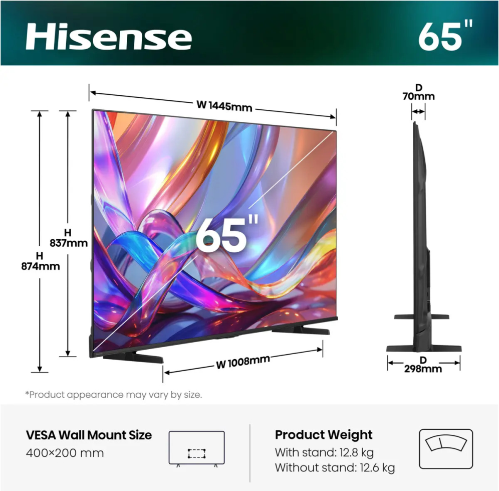 Hisense 65Q7S 165,1 cm (65") 4K Ultra HD Smart TV WiFi Negro