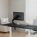 Aisens Soporte de Mesa Eco Contrapeso Giratorio e Inclinable para Monitor/TV 9kg (3 Pivotes, 1 Brazo) de 17-32, Negro