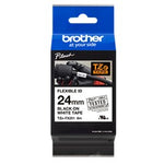 Cinta laminada Brother tzefx251 texto negro sobre fondo blanco · 24mm ancho · 8m longitud