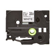 Cinta laminada Brother tzefx251 texto negro sobre fondo blanco · 24mm ancho · 8m longitud