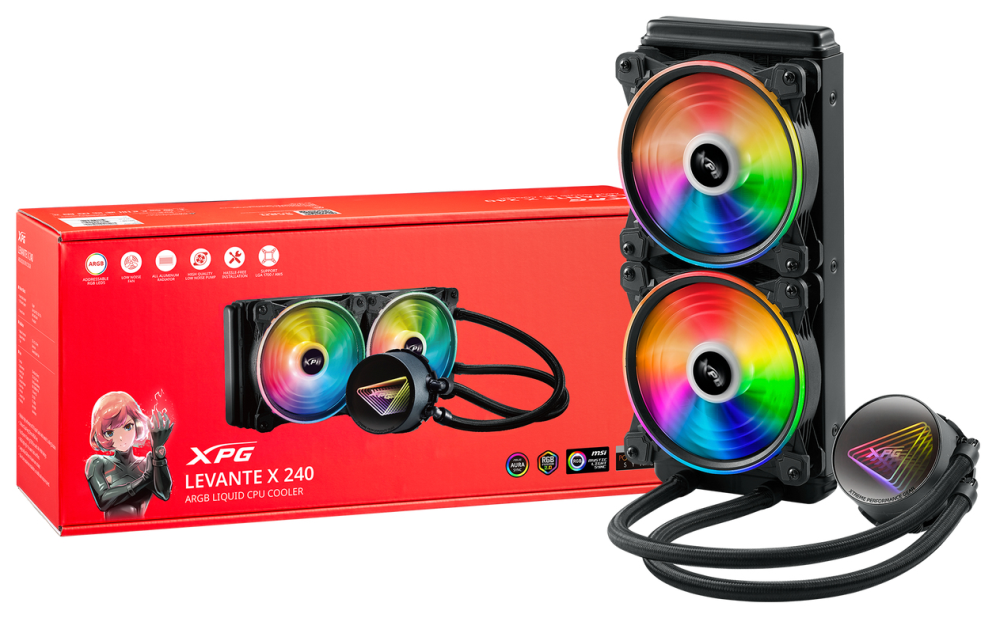 ADATA LEVANTE X 240 Procesador Sistema de refrigeración líquida todo en uno 12 cm Negro