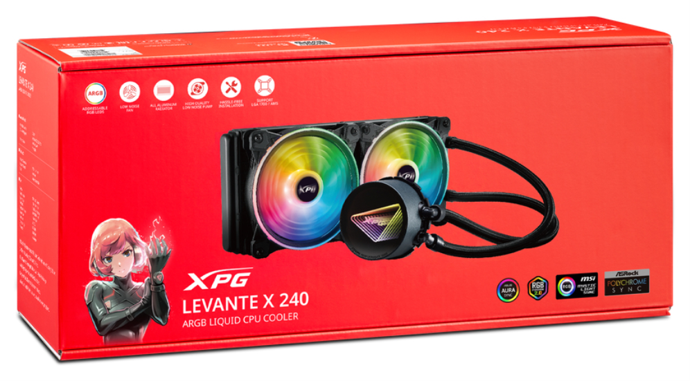 ADATA LEVANTE X 240 Procesador Sistema de refrigeración líquida todo en uno 12 cm Negro