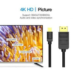 Cable DisplayPort Vention HAABI/ Mini DisplayPort Macho - DisplayPort Macho/ 3m/ Negro