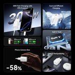 Cargador de Pared GaN Vention FCIW0-EU/ 1xUSB Tipo-C/ 30W