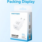 Cargador de Pared GaN Vention FEZW0-EU/ 1xUSB Tipo-C/ 30W