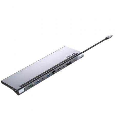 Docking USB Tipo-C Vention THTHC/ 1xHDMI/ 1xVGA/ 3xUSB/ 1xUSB Tipo-C/ 1xUSB Tipo-C PD/ 1xRJ45/ 1xLector Tarjetas SD y Mi