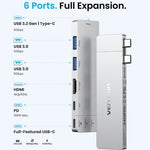 Docking USB Tipo-C Vention THZH0/ 1xHDMI 4K/ 2xUSB/ 2xUSB Tipo-C/ 1xThunderBolt/ 1xUSB Tipo-C PD/ Gris