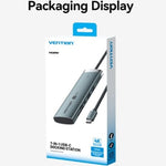 Docking USB Tipo-C Vention TPSHB/ 1xHDMI 4K/ 2xUSB/ 1xUSB Tipo-C/ 1xUSB Tipo-C PD/ 1xLector Tarjetas/ Gris