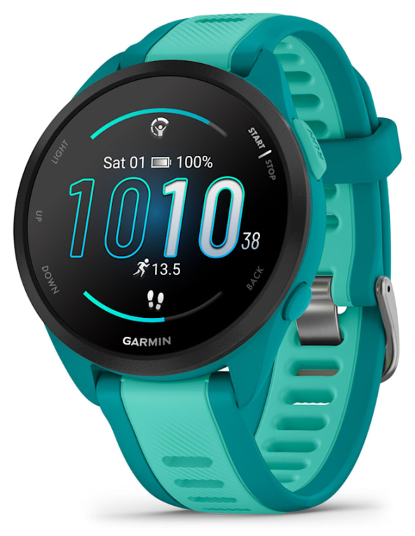 Garmin Forerunner 165 Music 3,05 cm (1.2") AMOLED 43 mm Digital 390 x 390 Pixeles Pantalla táctil Turquesa GPS (satélite