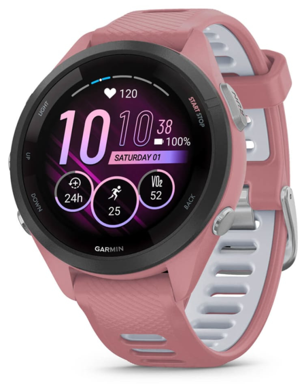 Garmin Forerunner 265S 2,79 cm (1.1") AMOLED 42 mm Digital 360 x 360 Pixeles Pantalla táctil Negro, Rosa WiFi GPS (satél
