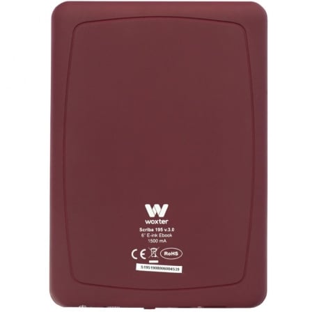 Libro Electrónico Ebook Woxter Scriba 195/ 6"/ Tinta Electrónica/ Rojo