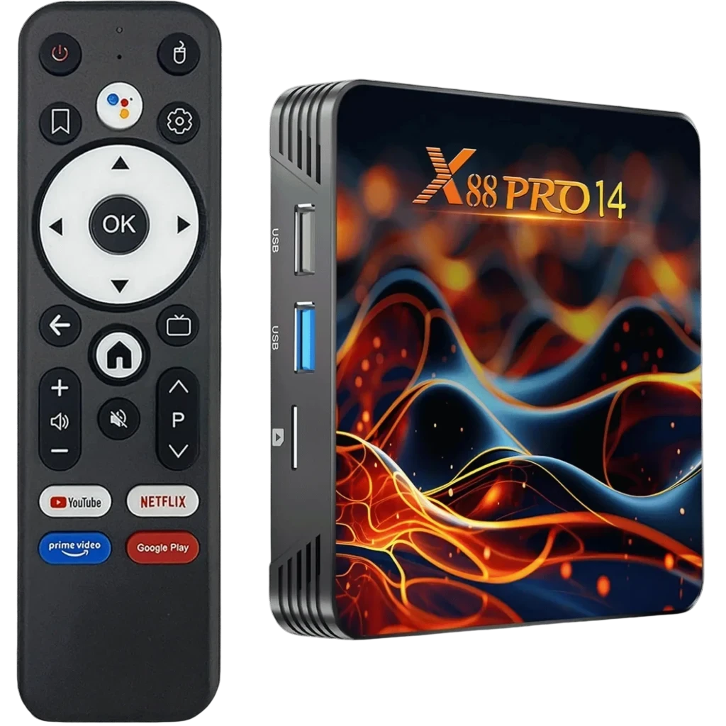 X88 PRO14 2GB/16GB Android 14 4K HDR10+ WiFi doble banda Bluetooth RK3518 TV Box