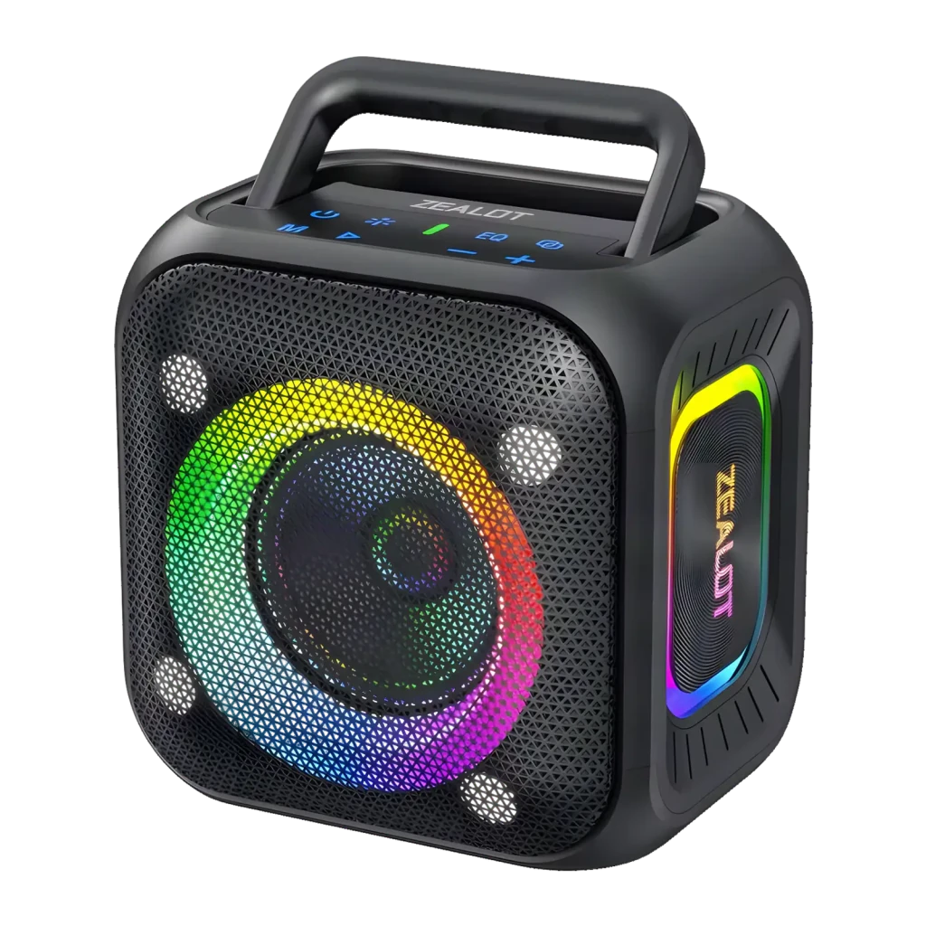 Zealot PT01 30W 12h IPX6 6000mAh luces LED entrada AUX Altavoz Bluetooth 5.4