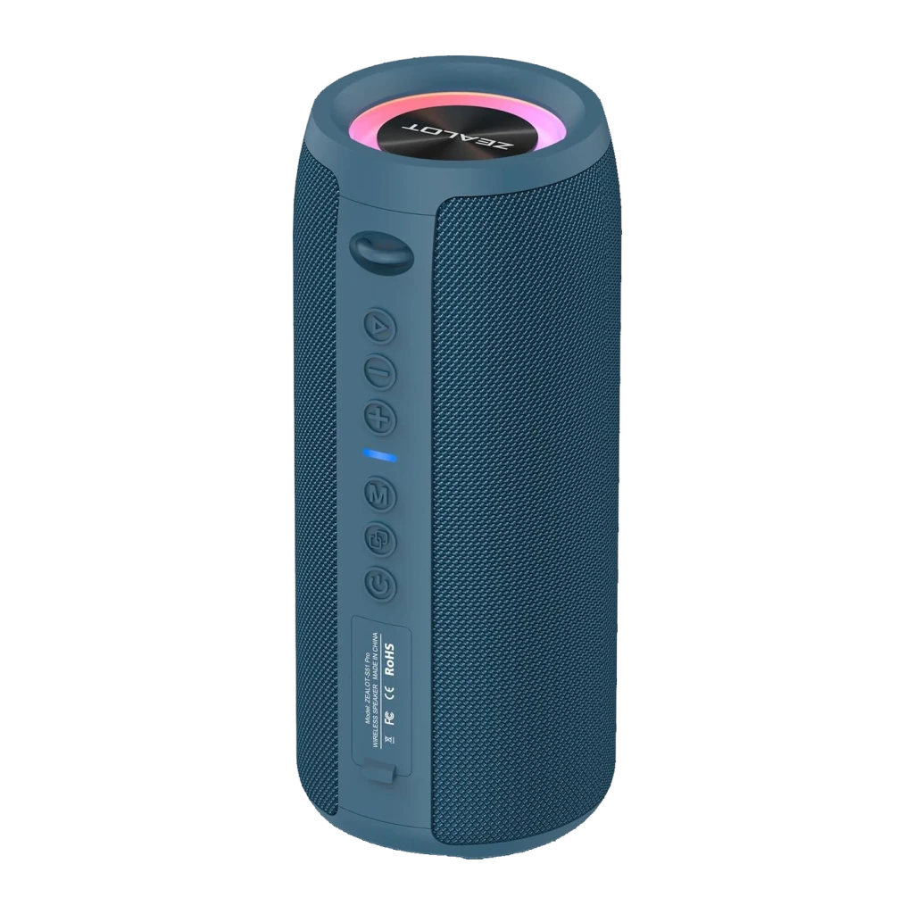 Zealot S51 Pro Azul 40W IPX6 luces LED Altavoz Bluetooth 5.2