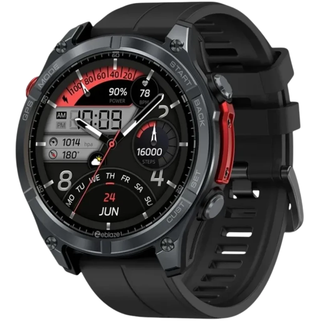 Zeblaze Stratos 4 Negro 1,43 pulgadas AMOLED GPS 30 días +170 deportes 5ATM IP69K Smartwatch